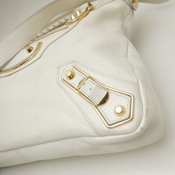 Balenciaga Classic Edge City Handbag Leather White - Picture 6 of 8